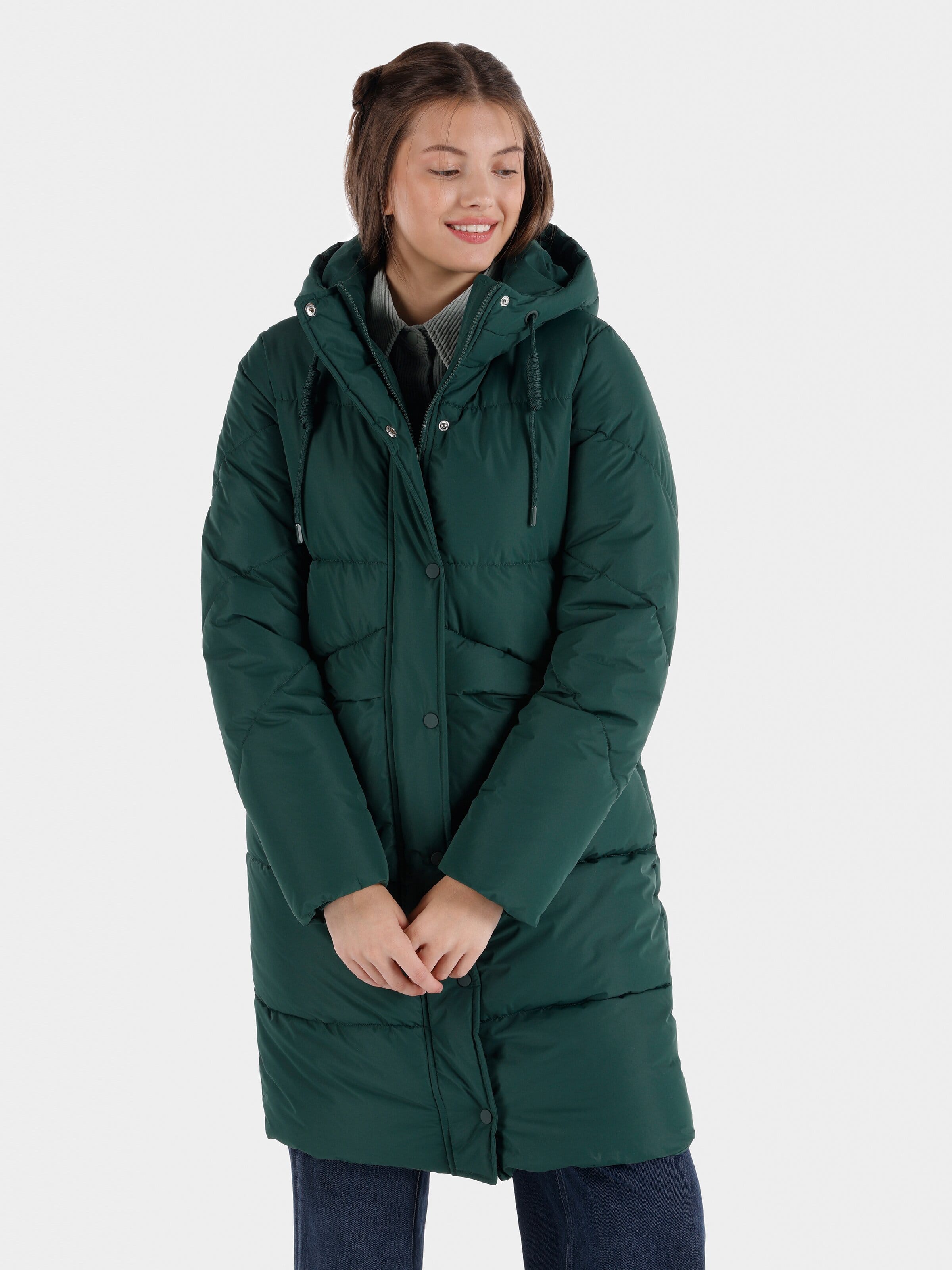 Акція на Куртка зимова довга жіноча Colin's CL1064973 L Green від Rozetka