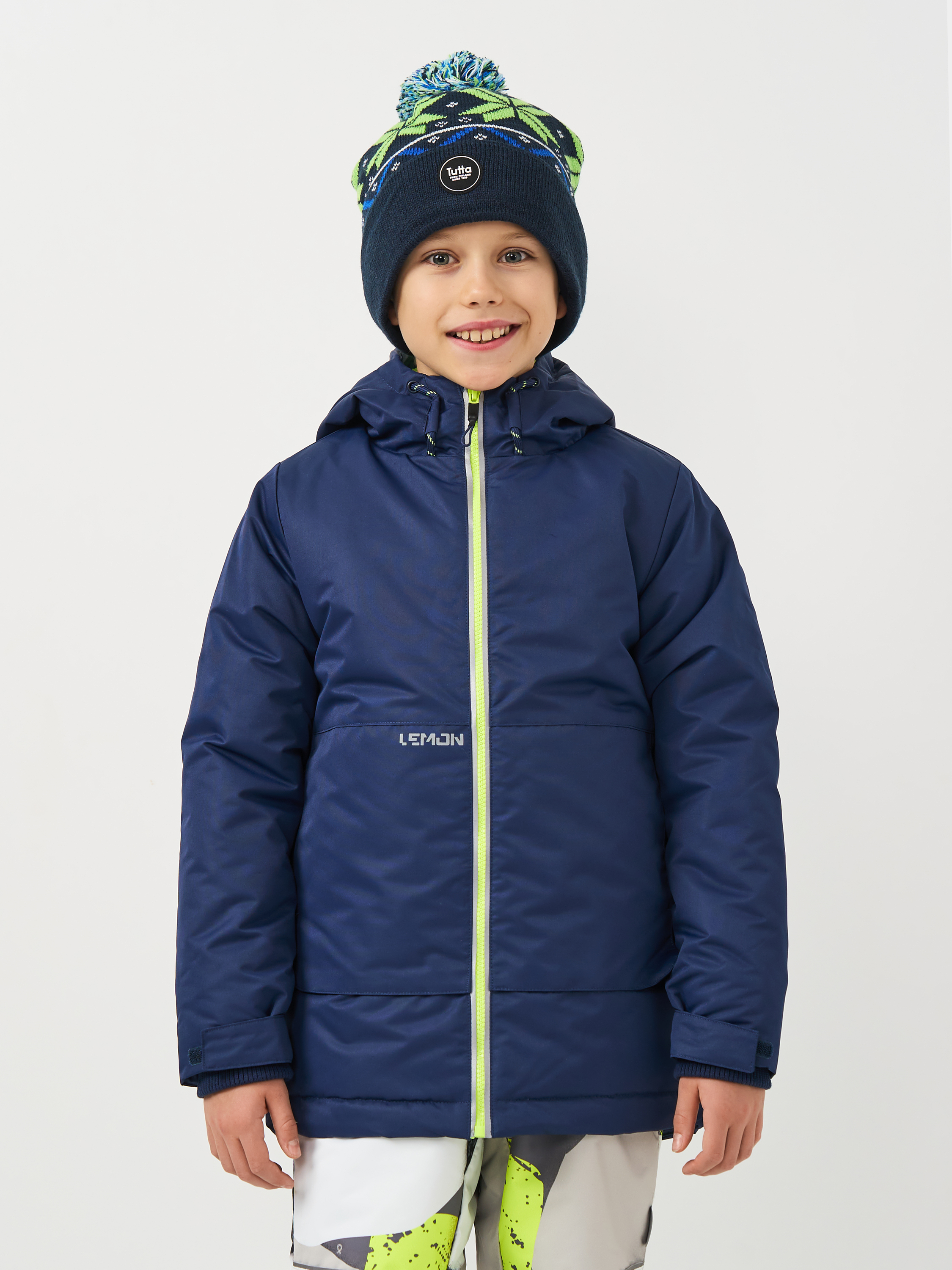 Акция на Підліткова зимова куртка для хлопчика Lemon ZL3152703OJB-015 152 см Синя от Rozetka