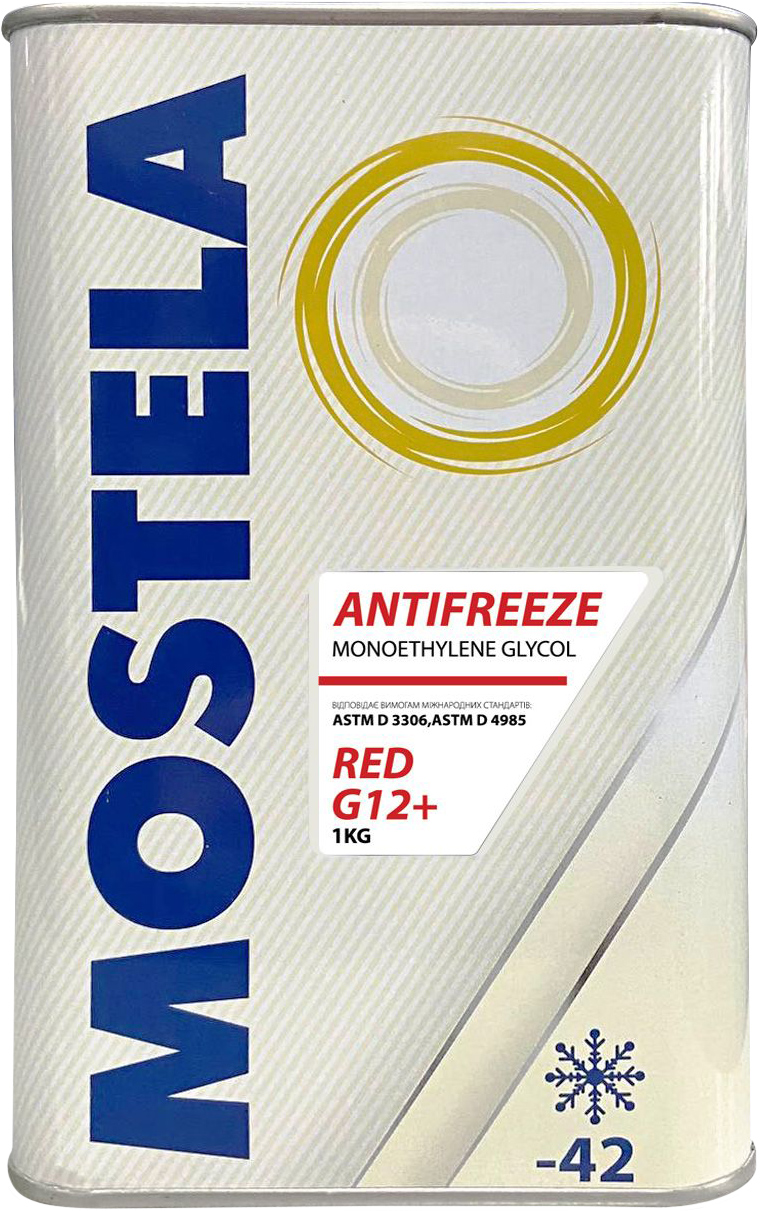 Охлаждающая жидкость Mostela Antifreeze G12+ 1 л Красная (4820133022351 ...