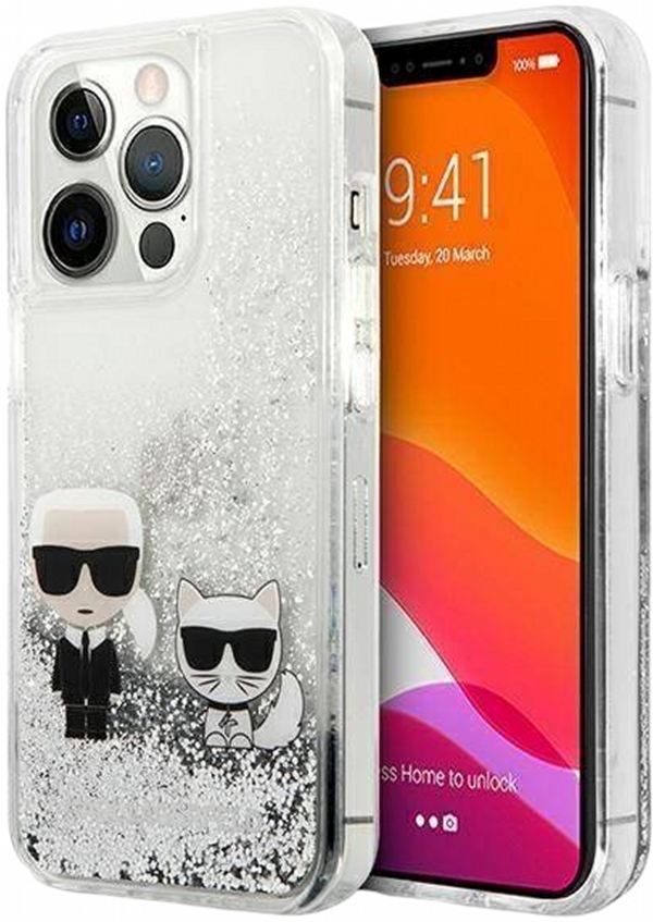 Фото - Чохол CG Mobile Etui  Karl Lagerfeld Liquid Glitter Karl&Choupette do Apple 1 