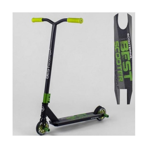 

Самокат трюковый Best Scooter 17982 с Пегами Черный с Зеленым