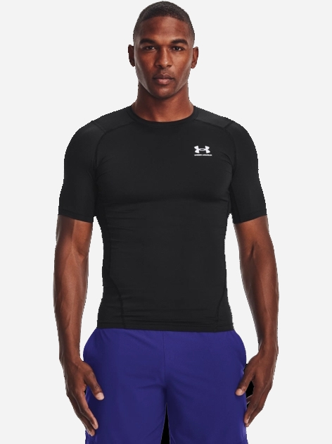 Акція на Спортивна футболка довга чоловіча Under Armour Ua Hg Armour Comp Ss 1361518-001 XXL Чорна від Rozetka