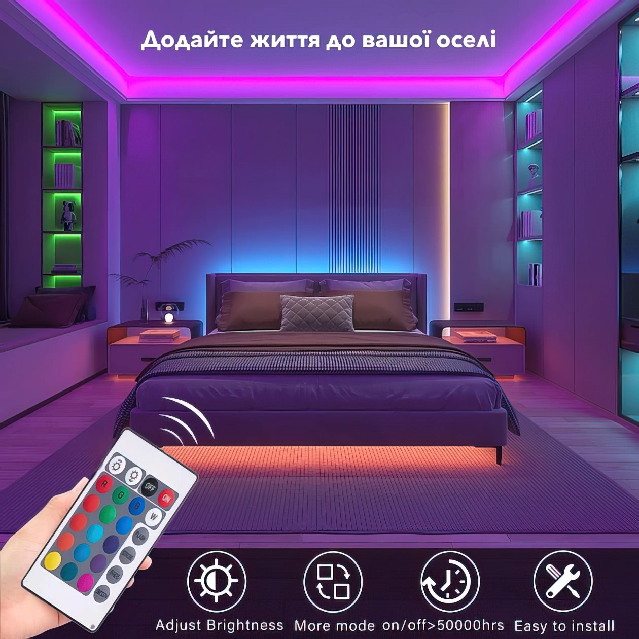 Светодиодная LED лента RGB 5050 с Bluetooth комплект 5 метров управление с  телефона водостойкая гирлянда от USB – фото, отзывы, характеристики в  интернет-магазине ROZETKA от продавца: BrightSun | Купить в Украине: Киеве,