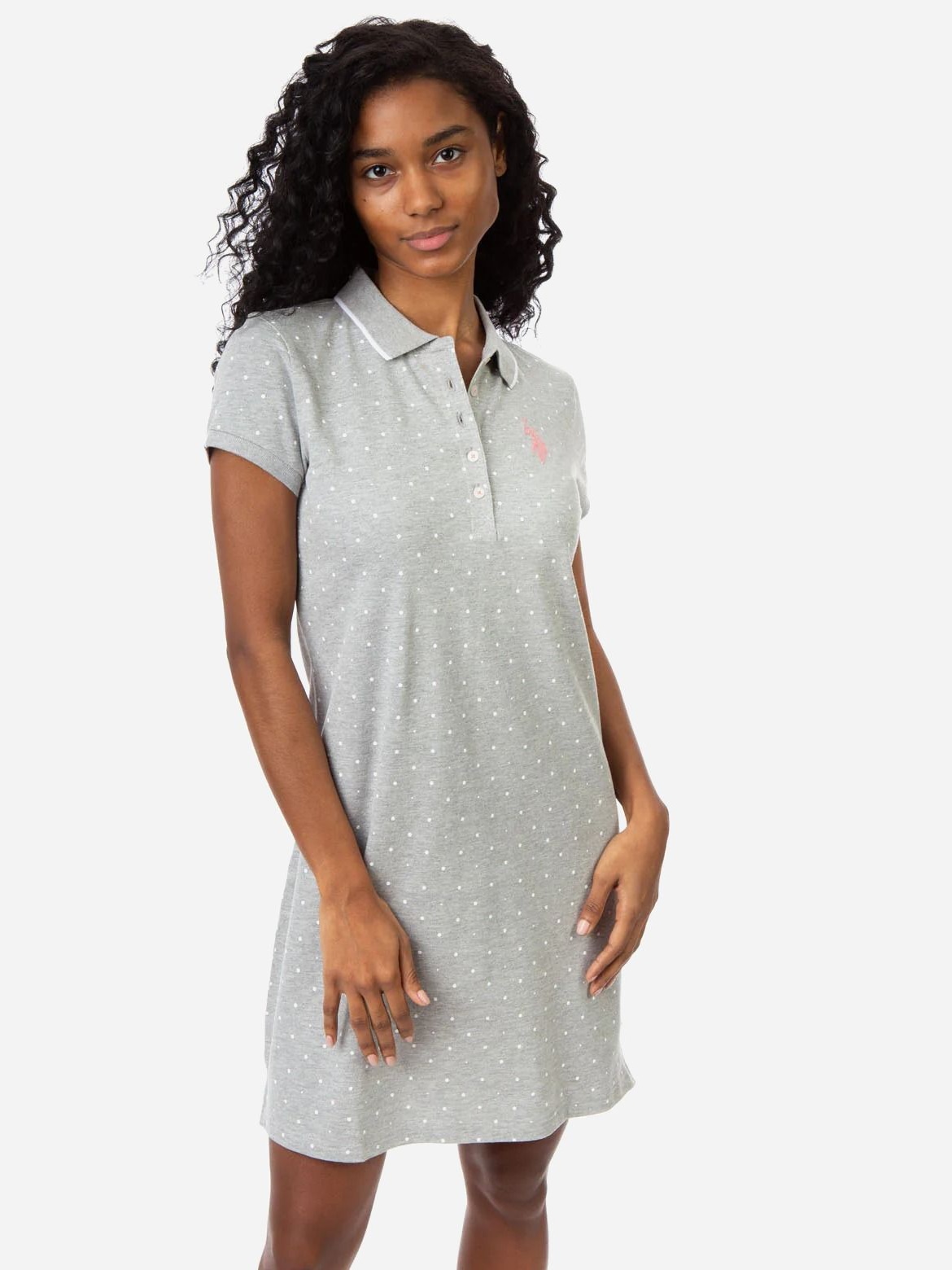 Акція на Плаття-футболка міні літнє жіноче U.S. Polo Assn 211281-ZH00A M Сіре від Rozetka