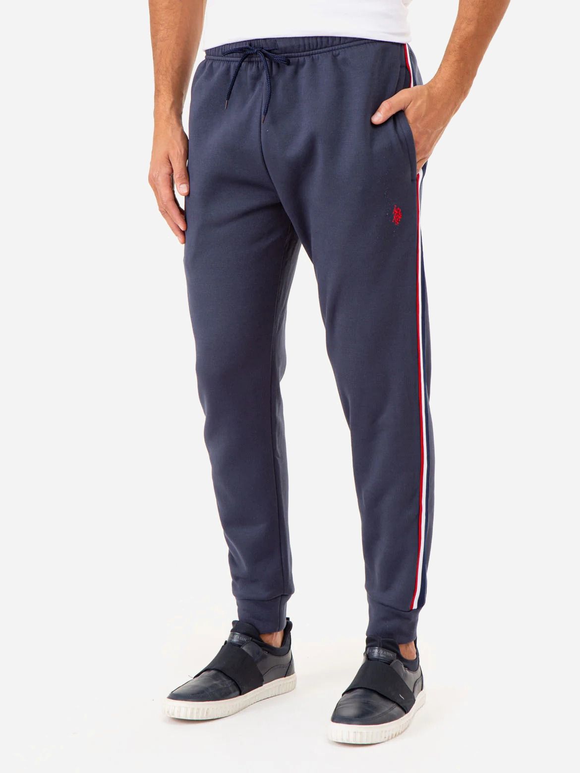 Акция на Спортивні штани чоловічі U.S. Polo Assn 102212-K500A(CLASSIC NAVY) L Темно-сині от Rozetka