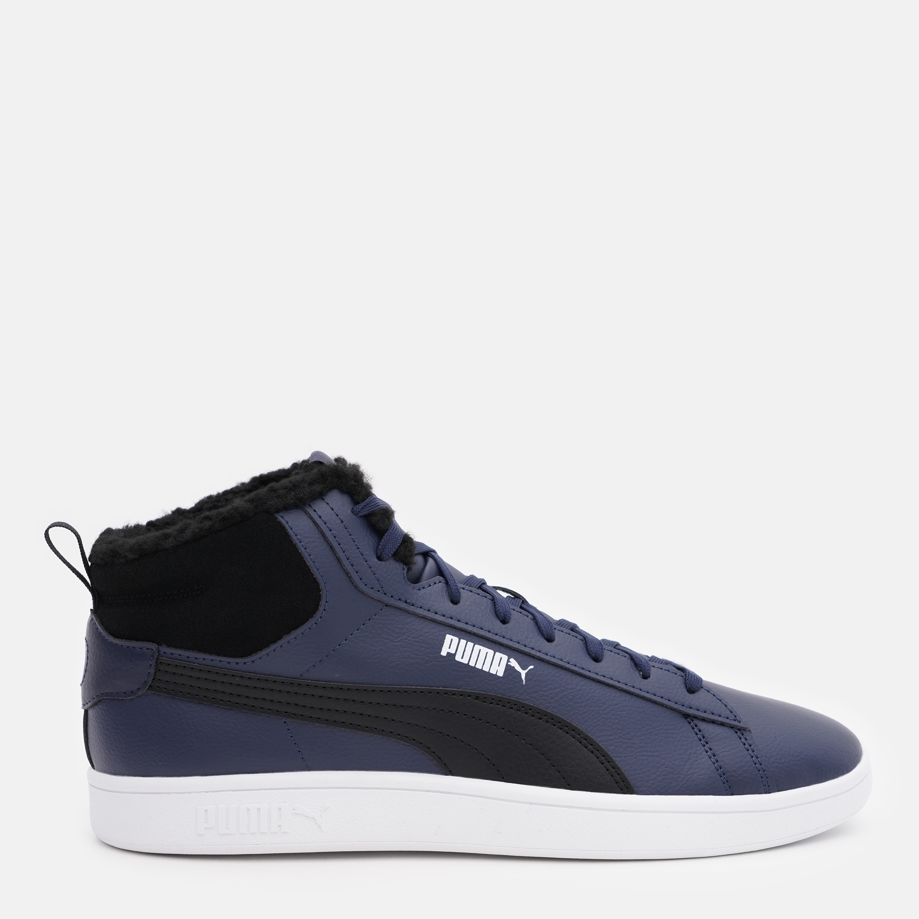 Акція на Чоловічі зимові черевики Puma Smash 3.0 Mid Wtr 39233504 44.5 (10UK) 29 см Puma Navy-Puma Black-Puma White від Rozetka