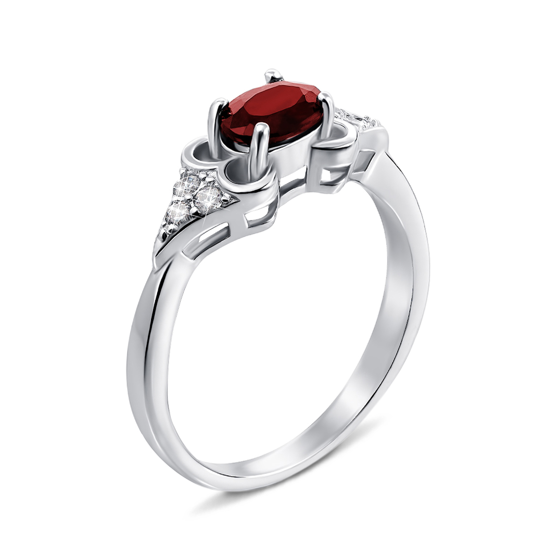 

Серебряное кольцо с гранатом и фианитами 000134885 16 размера