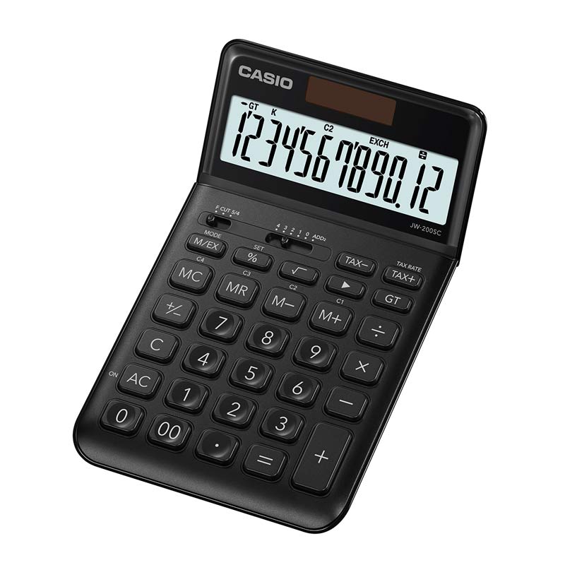 

Калькулятор настольный Casio 12 разрядный 11x109x184 мм черный (JW 200SC BK S EP)
