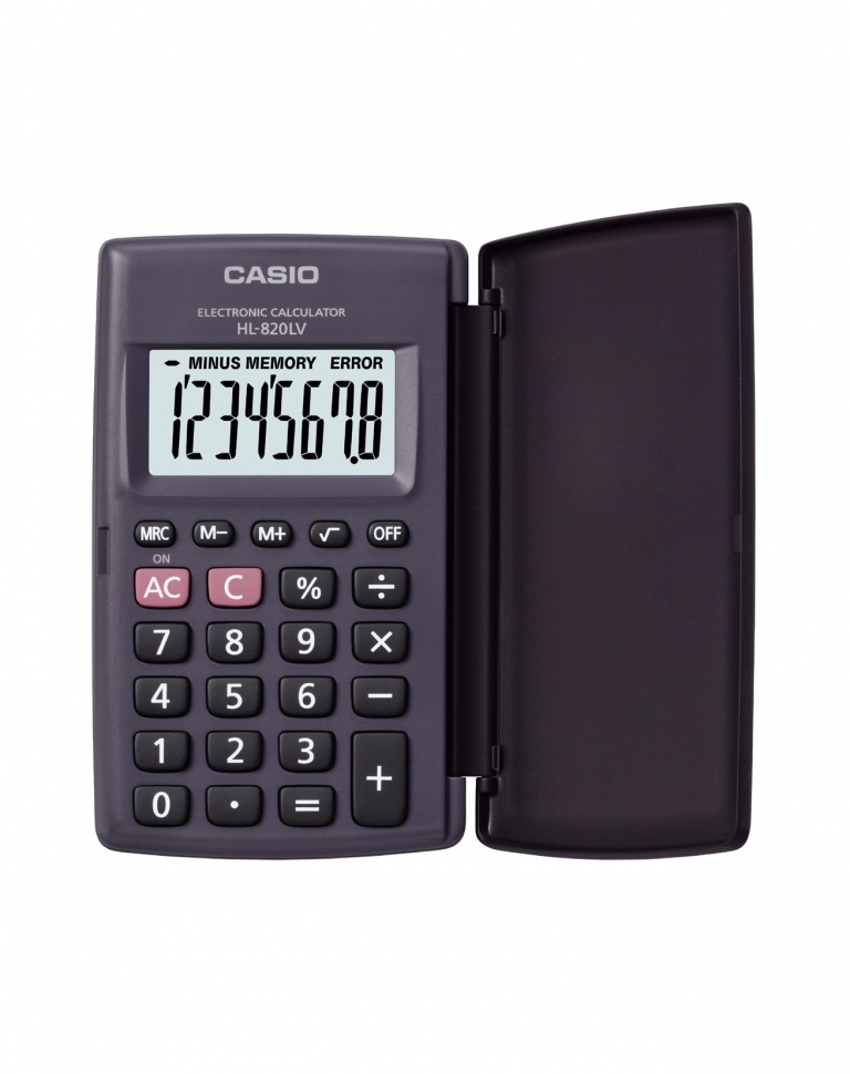 

Калькулятор карманный Casio 8 разрядный 6.9х57х102 мм пластик (HL 820LV BK S GP)