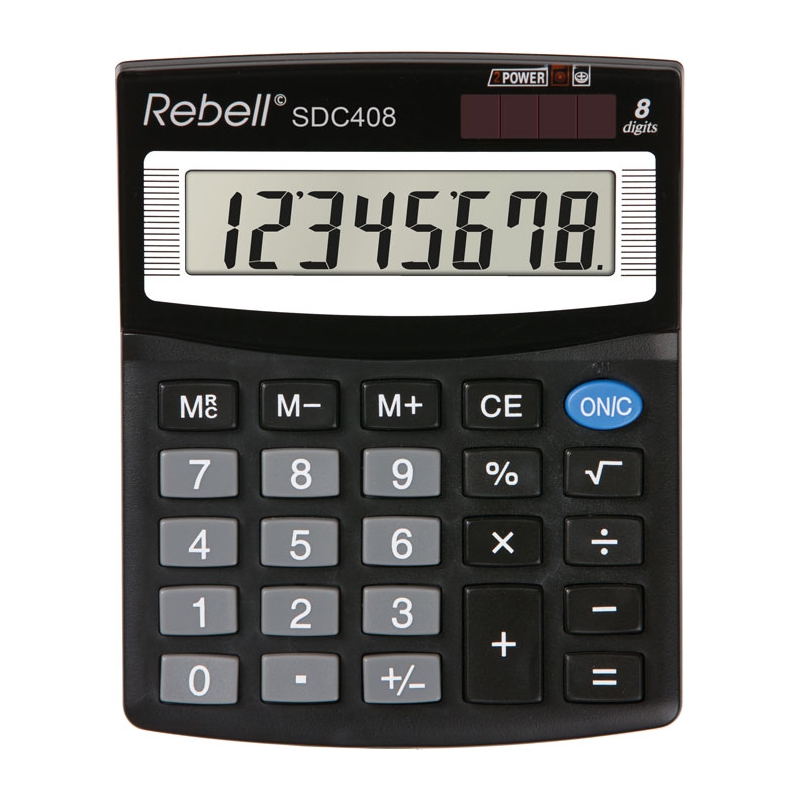 

Калькулятор настольный Rebell 125x100x27 мм 8 разрядный черный (SDC 408 BX)