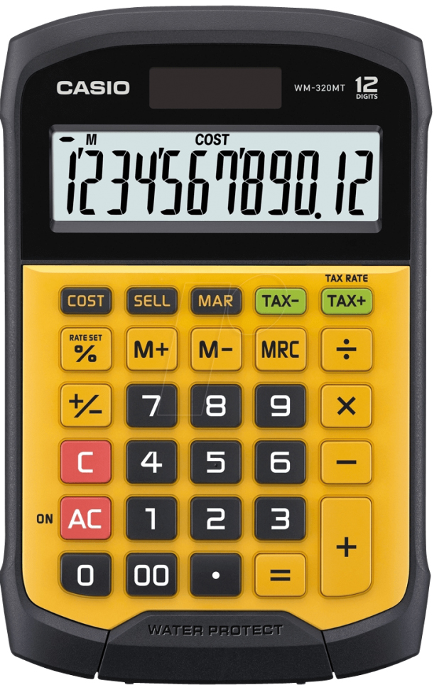 

Калькулятор настольный Casio 12 разрядный 169 * 109 * 33 мм водостойкий (WM 320MT S EC)