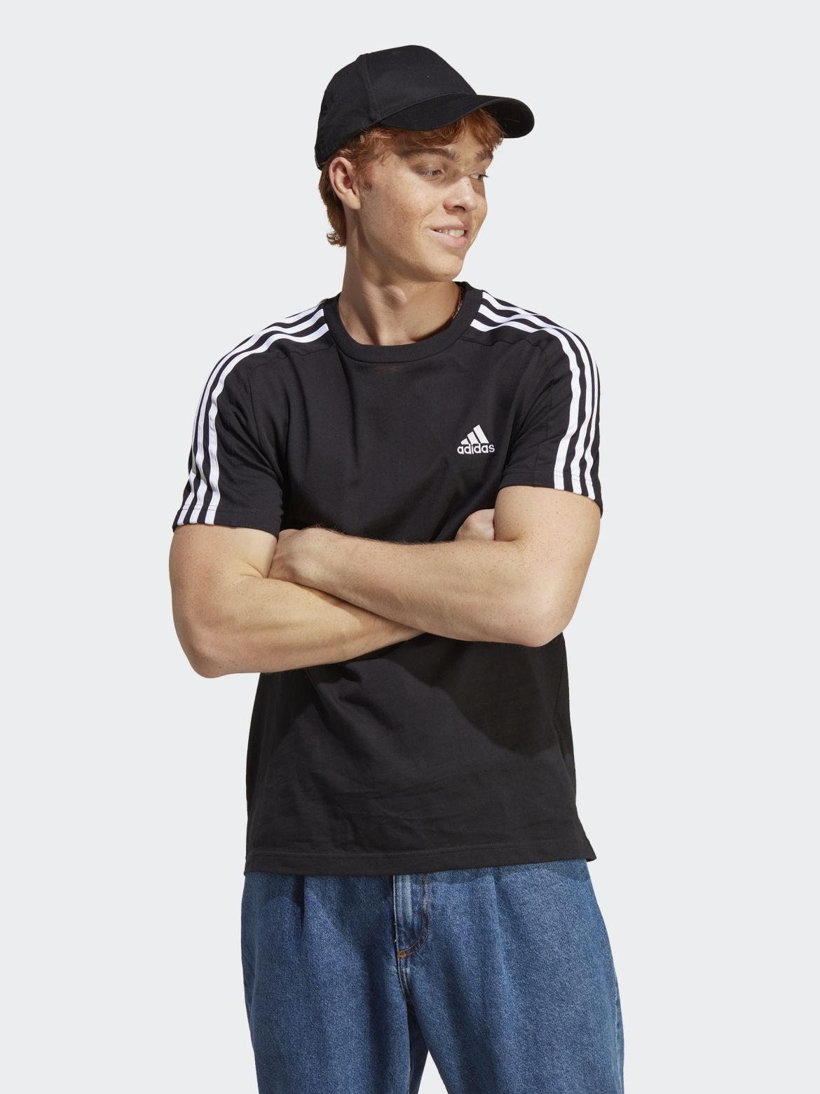 Акція на Футболка чоловіча Adidas M 3S SJ T IC9334 S Black/White від Rozetka