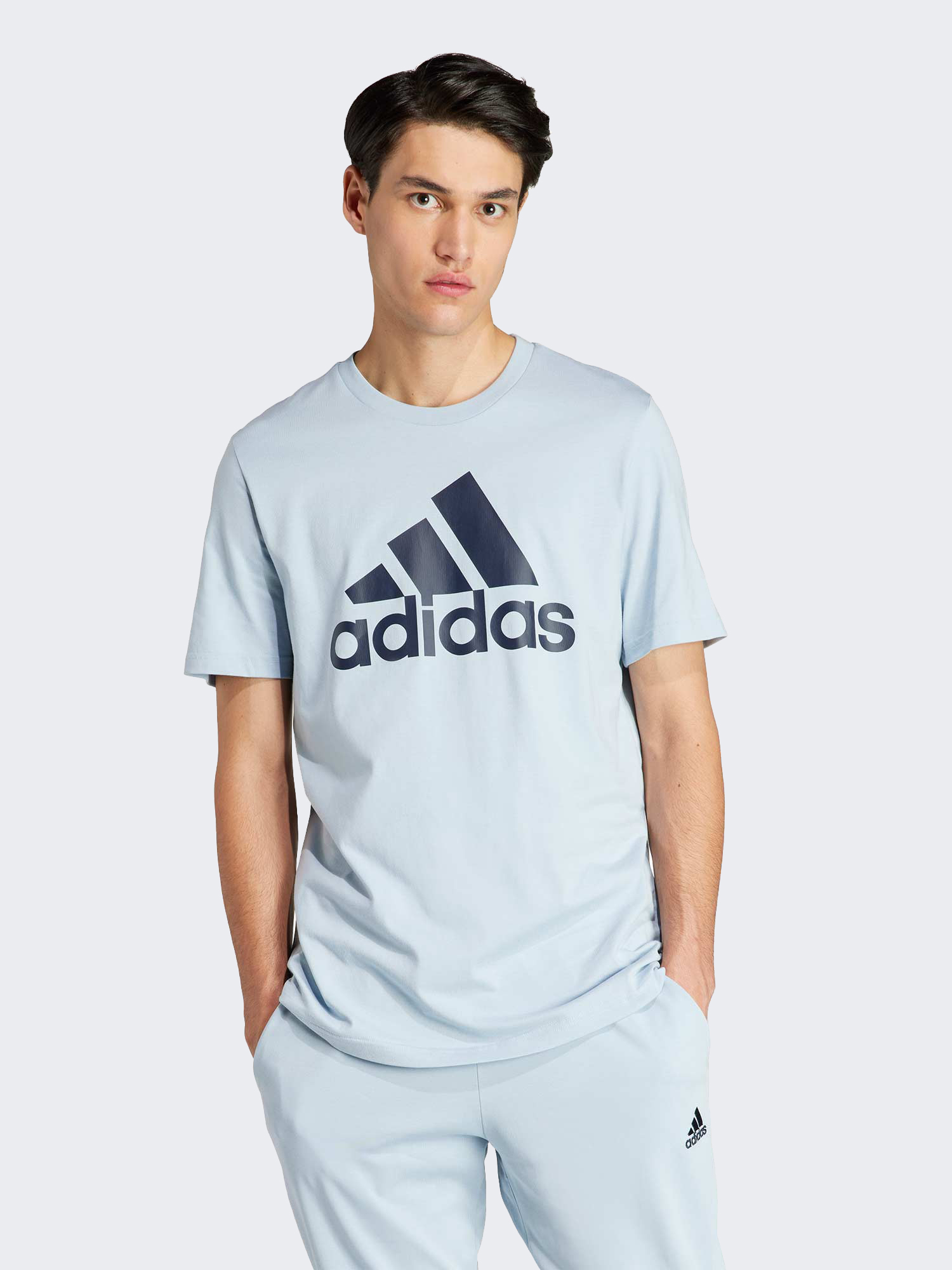 Акція на Футболка чоловіча Adidas M BL SJ T IS1303 L Wonblu/Wonblu від Rozetka