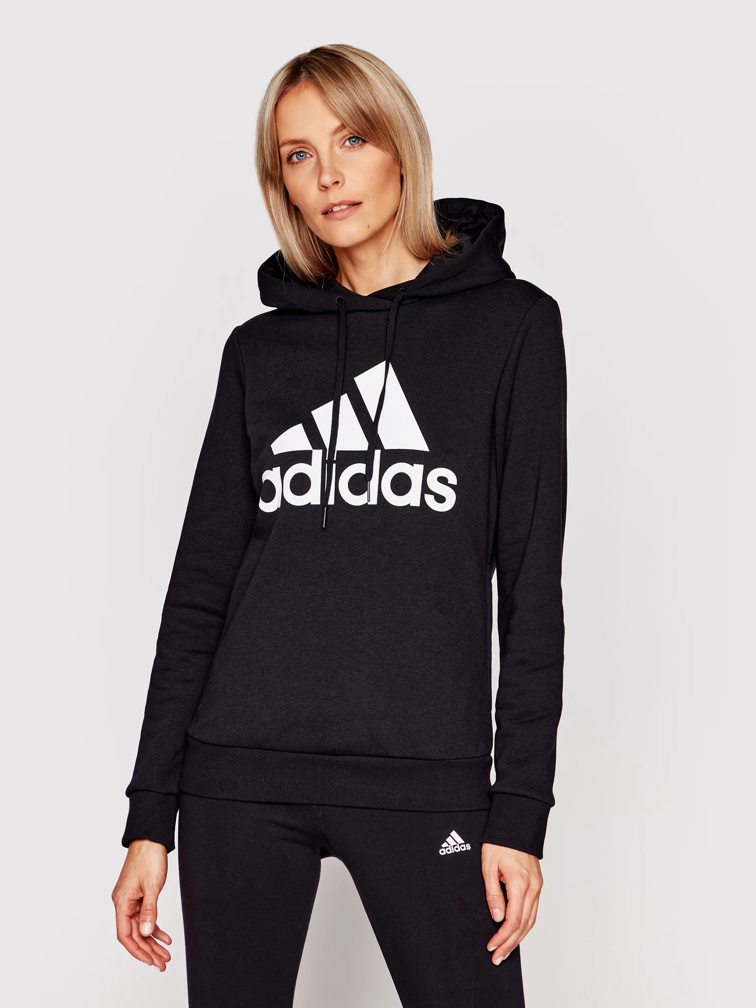 Акція на Худі жіноче Adidas W Bl Fl Hd GL0653 2XS Чорне від Rozetka