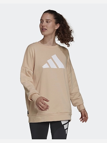 Акція на Світшот оверсайз жіночий Adidas W Fi 3B Crew H24094 2XS Персиковий від Rozetka