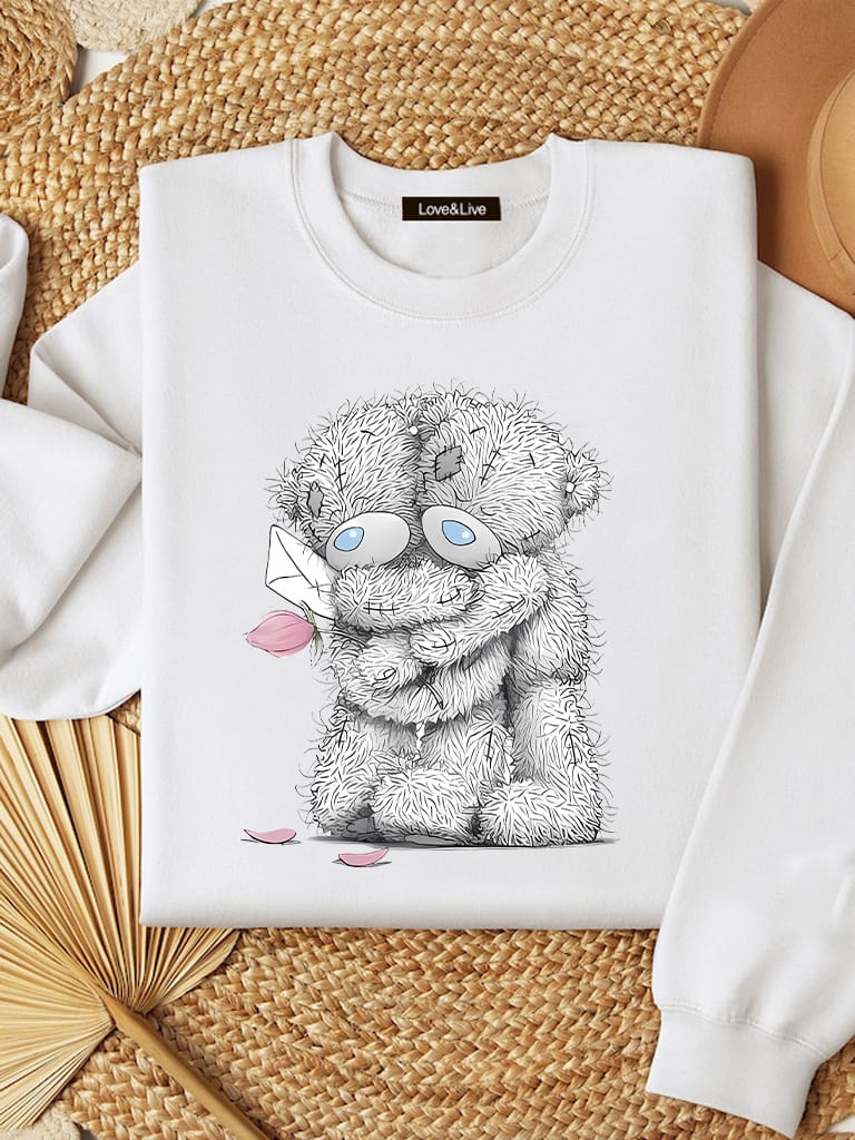 Акція на Світшот чоловічий Love&Live Hugging Teddy LLP04457 M Білий від Rozetka