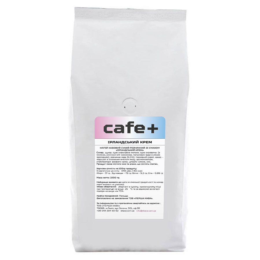 Купити Капучино, ТМ "Cafe +" Ірландський крем, 1 кг - ROZETKA. Вигідна ...