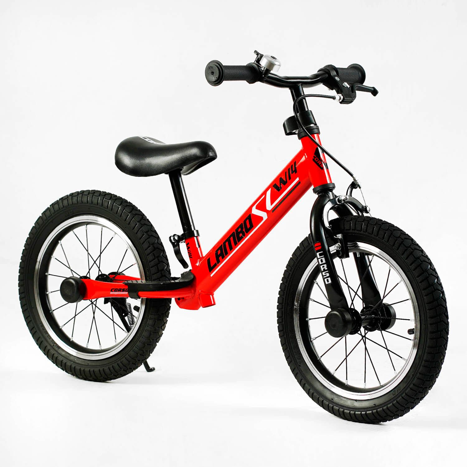 Велобіг з надувними колесами 14’’ та ручним гальмом "CORSO LAMBO" (LB ...