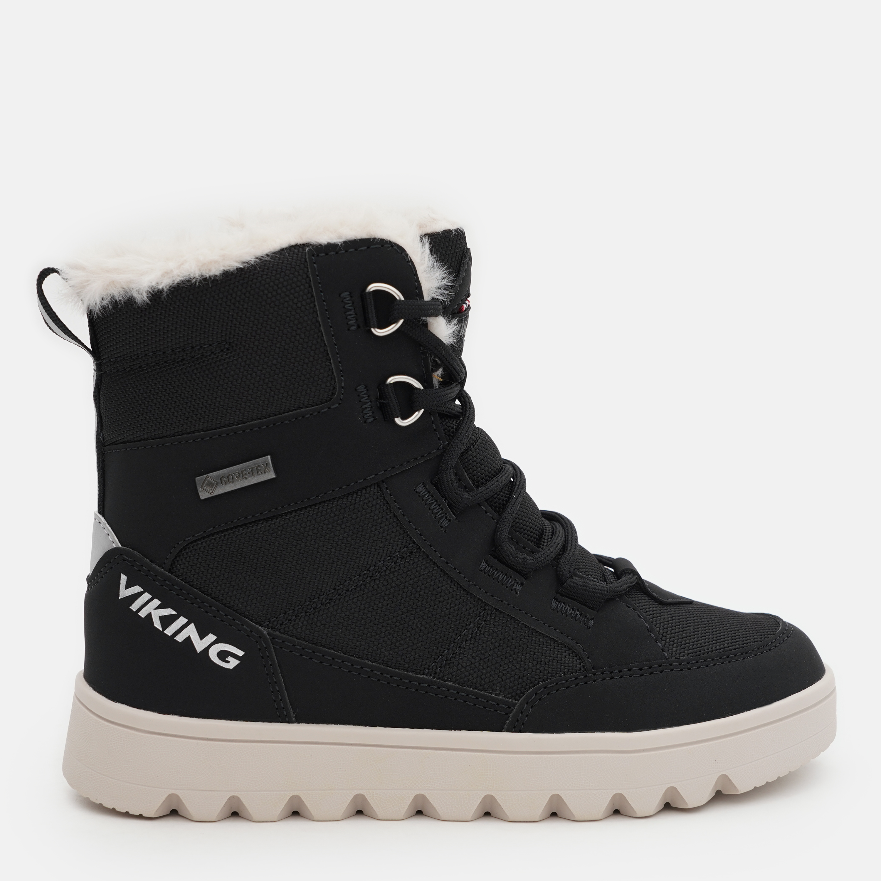 Акція на Дитячі зимові черевики для хлопчика Viking Fleek Warm GTX Zip 3-93810-2 33 Чорні від Rozetka