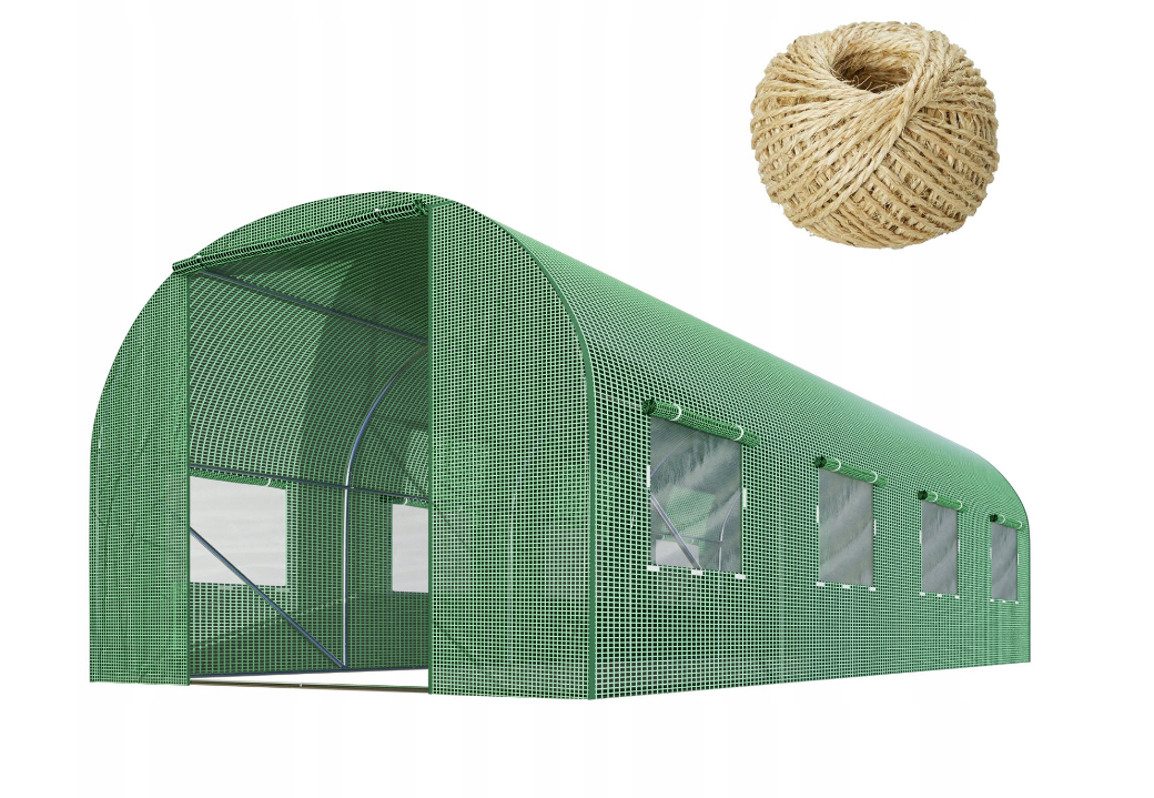 Теплица с окнами для сада Plonos 10m2 Зеленая = 250х400х200 см (4916 ...
