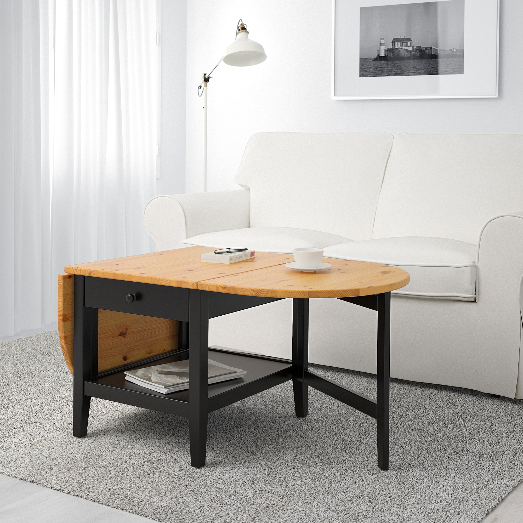 МАЛМСТА Журнальный стол, черно-коричневый, x80 см купить в интернет-магазине - IKEA
