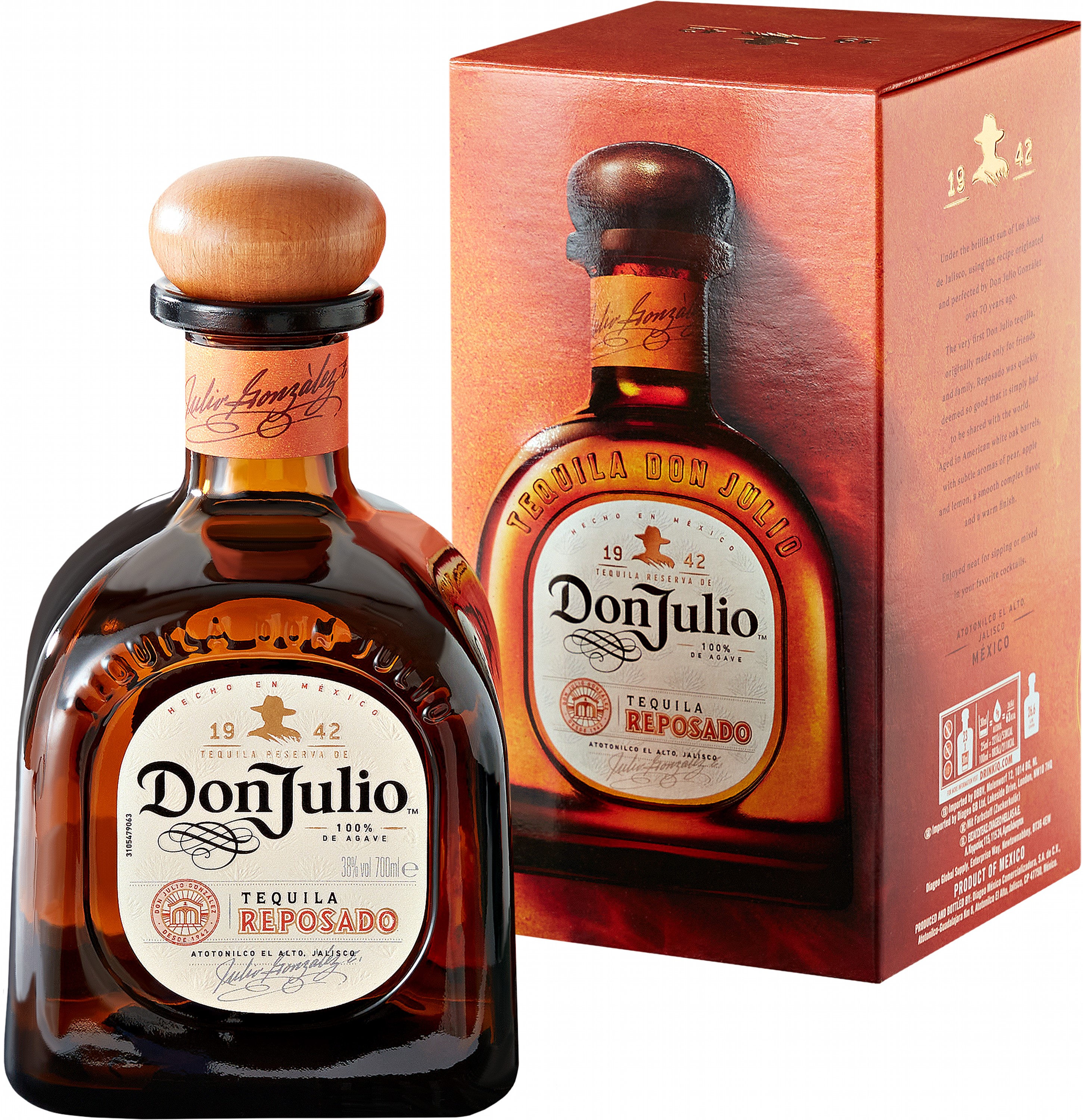 Текіла Don Julio Reposado 0.7 л 38% (2021000249044_7506064300177