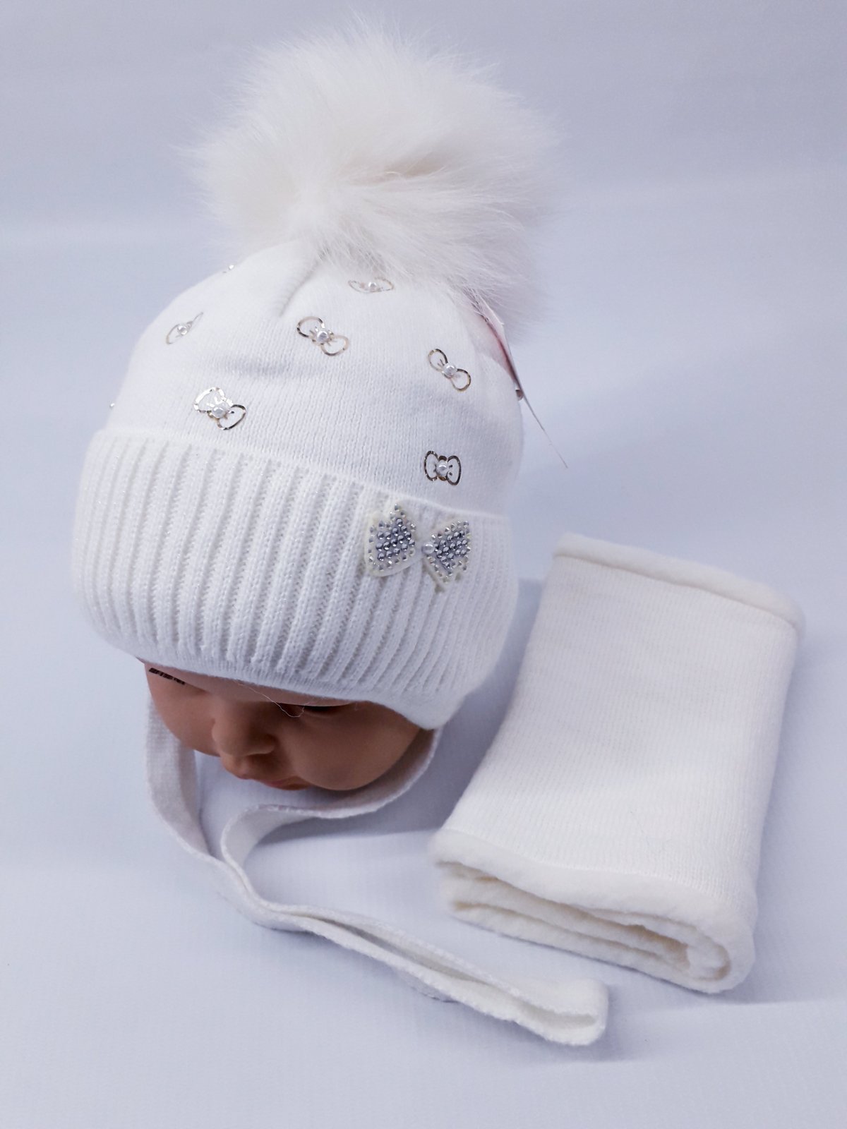 

Зимняя шапка+снуд Kraft 16681К 48-50см(р) молочная