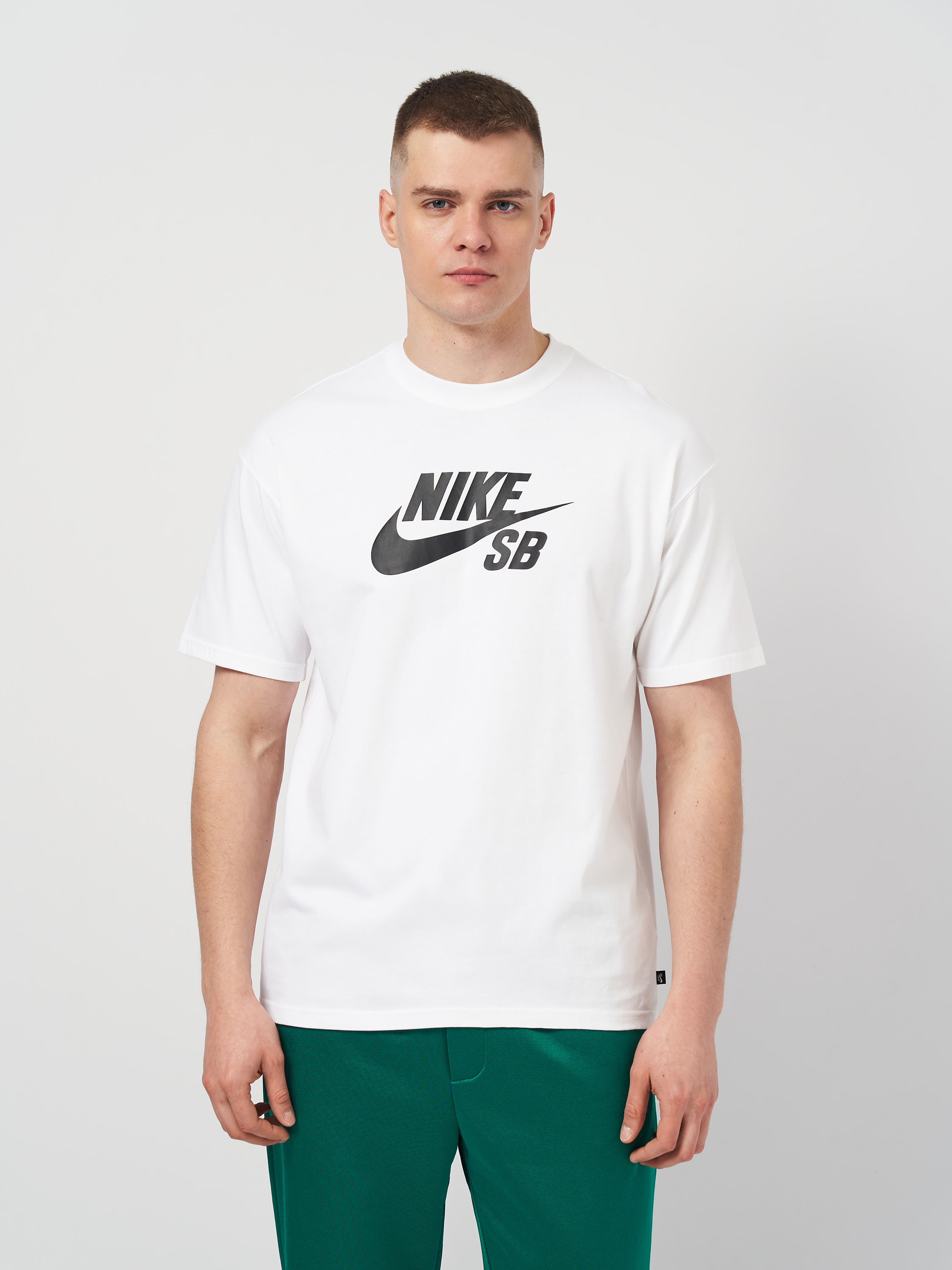 Акція на Футболка довга чоловіча Nike M Sb Tee Logo Hbr CV7539-100 S Біла від Rozetka