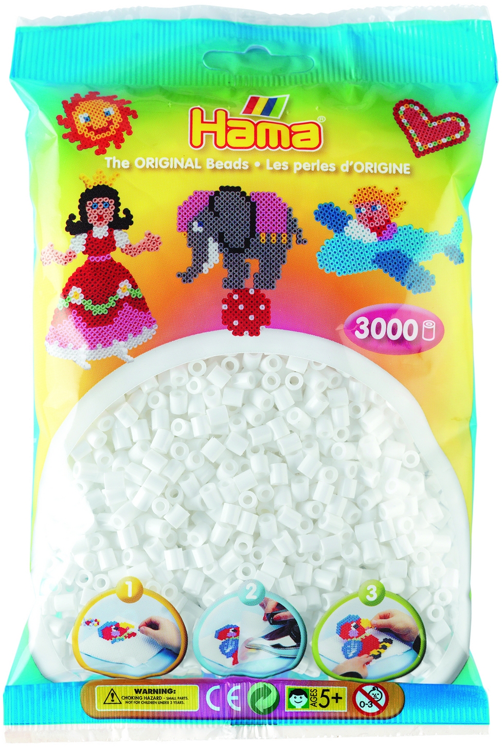 Термомозаика Hama Набор белых бусин Midi 5+ 3000 шт (HM-201-01) – фото ...