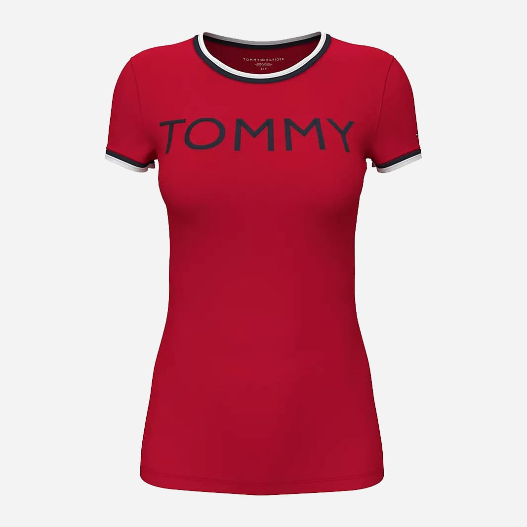 Акція на Футболка жіноча Tommy Hilfiger 570116823 XS Червона від Rozetka