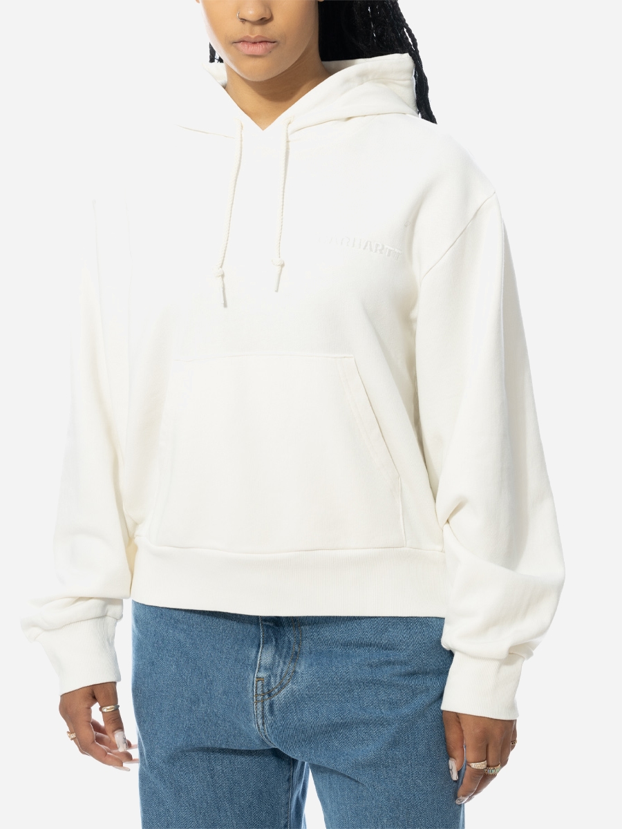 Акція на Худі оверсайз жіноче Carhartt WIP Hooded Akron Sweat W "Wax" I032171-D6GD M Біле від Rozetka