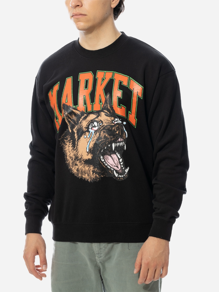 Акція на Світшот чоловічий Market Beware Crying Crewneck Sweatshirt "Black" 396000919-0001 M Чорний від Rozetka