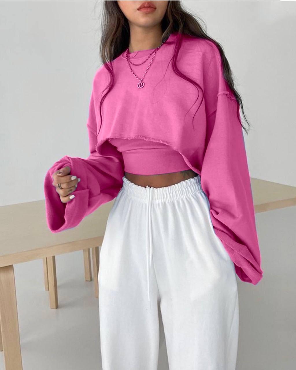 Женский спортивный костюм 3ка 526 rb топ+кофта+штаны 46-48 барби+белый ...