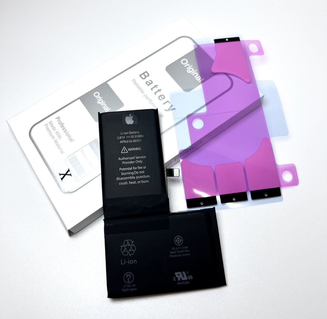 Аккумулятор iPhone X Батарея для iPhone (2716 mAh) + скотч для фиксации ...