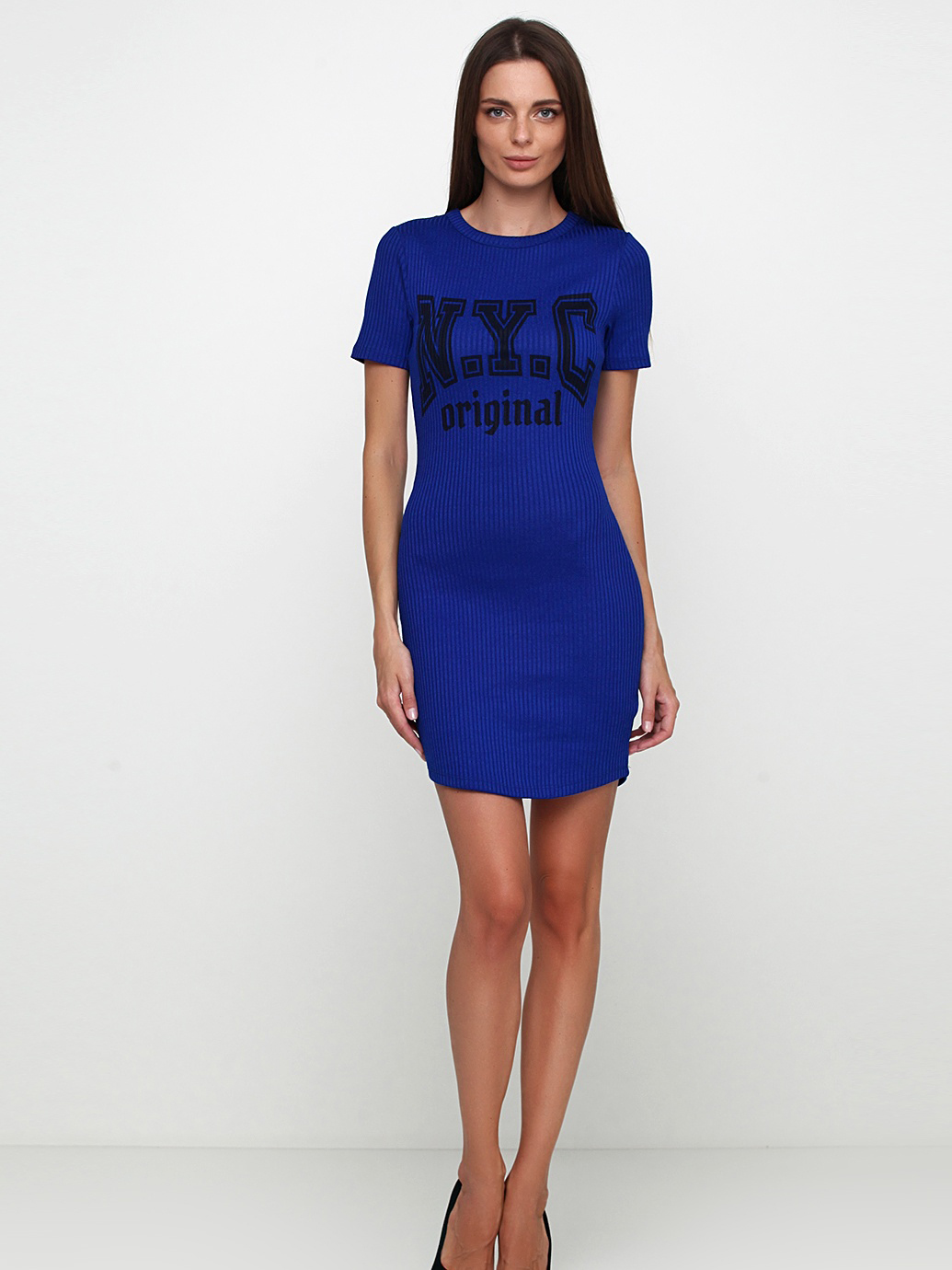 Акція на Сукня-футболка коротка літня жіноча H&M 5199296b96 36 Синя від Rozetka