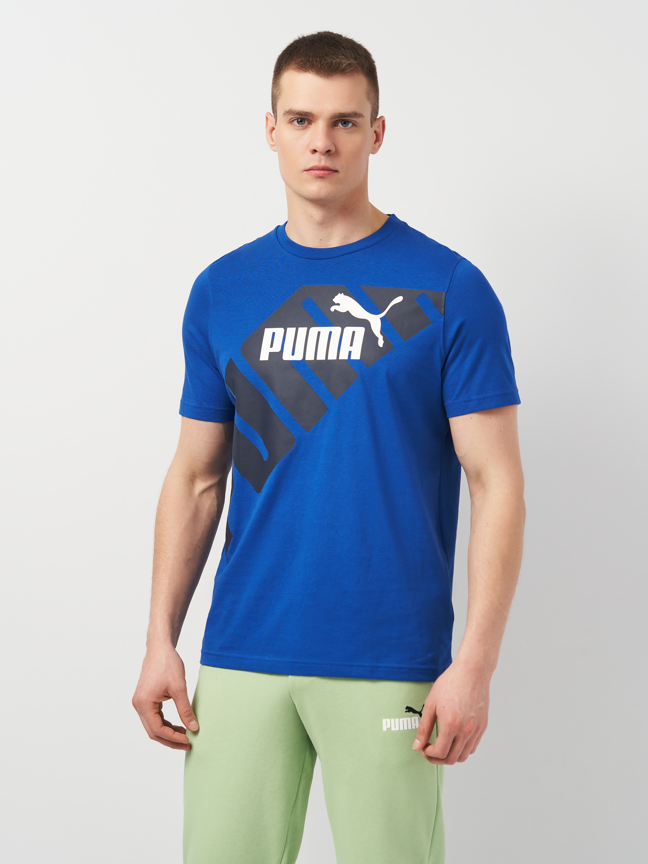 Акція на Футболка чоловіча Puma Power 67896017 S Синя з принтом від Rozetka