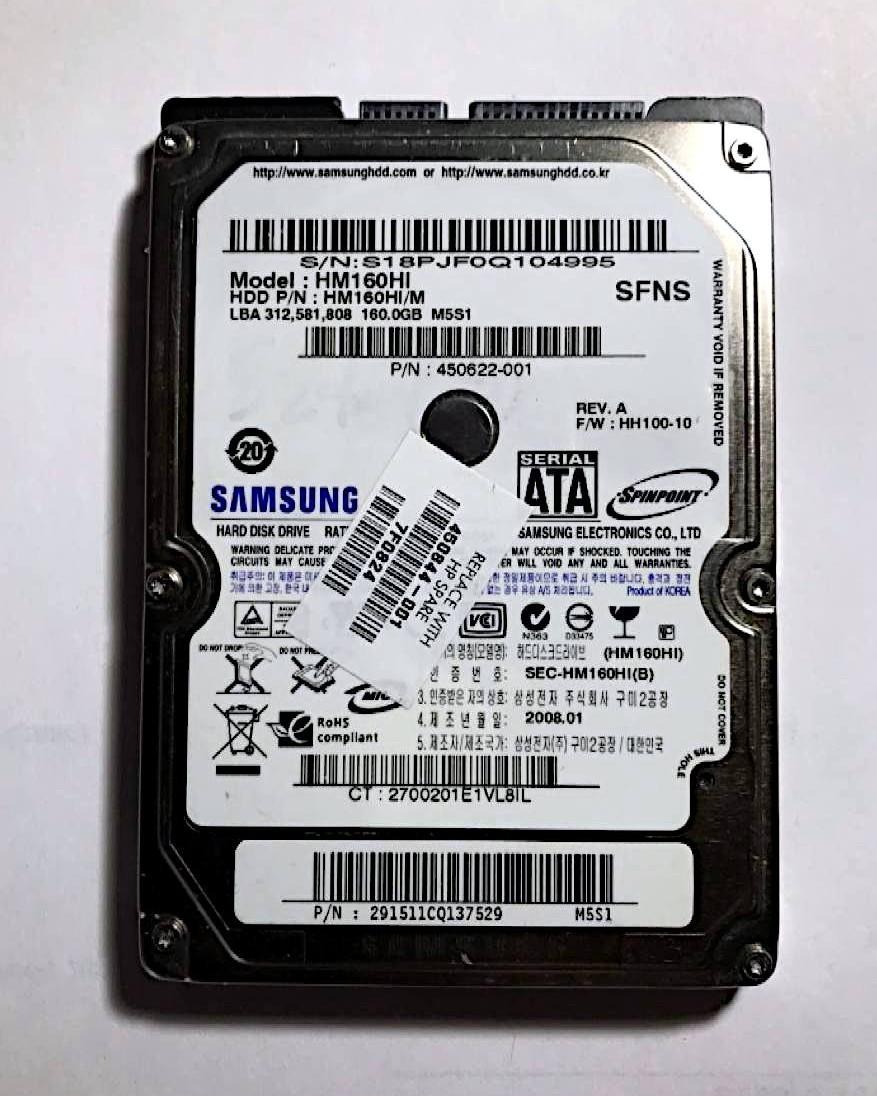 Жесткий диск Samsung Spinpoint M5S 160GB 5400rpm 8MB HM160HI 2.5 SATA б ...