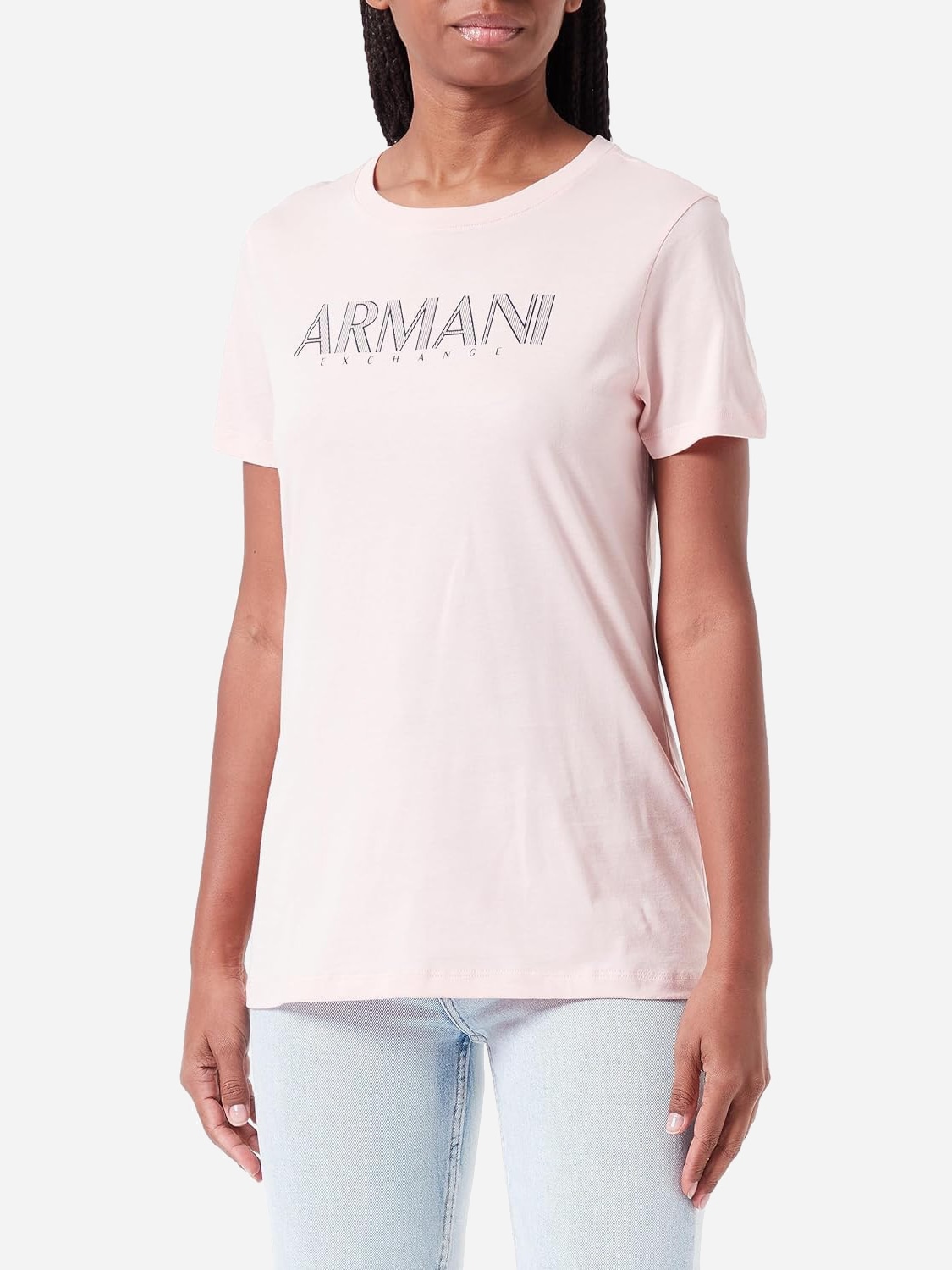 Акція на Футболка бавовняна довга жіноча Armani Exchange 930864849 XS Рожева від Rozetka