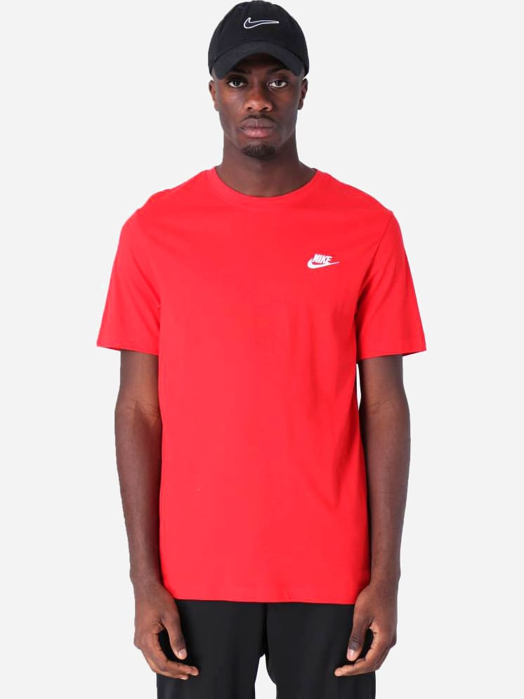 Акція на Футболка бавовняна довга чоловіча Nike M Nsw Club Tee AR4997-657 S Червона від Rozetka