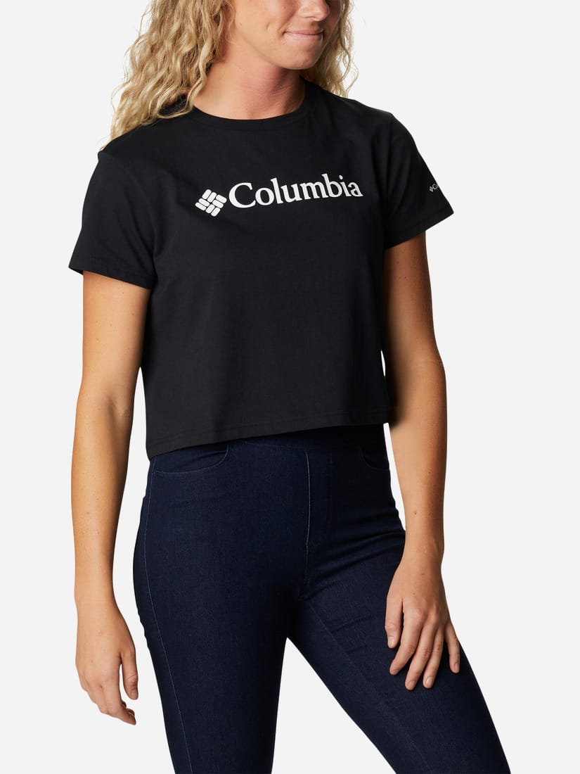 Акція на Футболка коротка жіноча Columbia Graphics North Cascades Cropped Tee 1930053-011 L Чорна від Rozetka