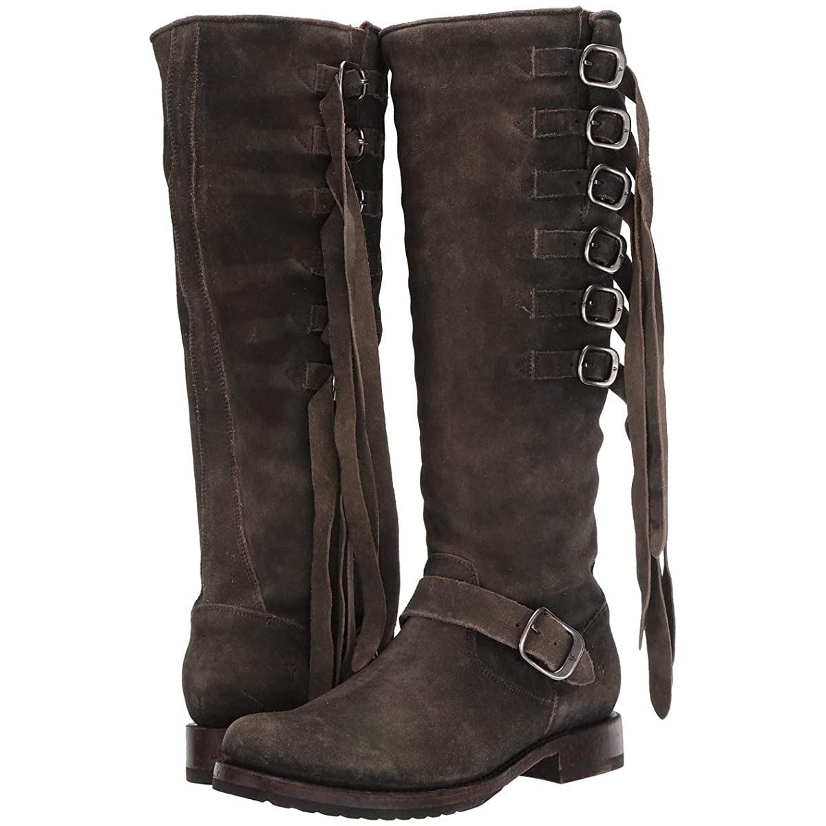 

Мотоциклетные ботинки женские Frye Veronica Strap Tall Серый размер 36.5