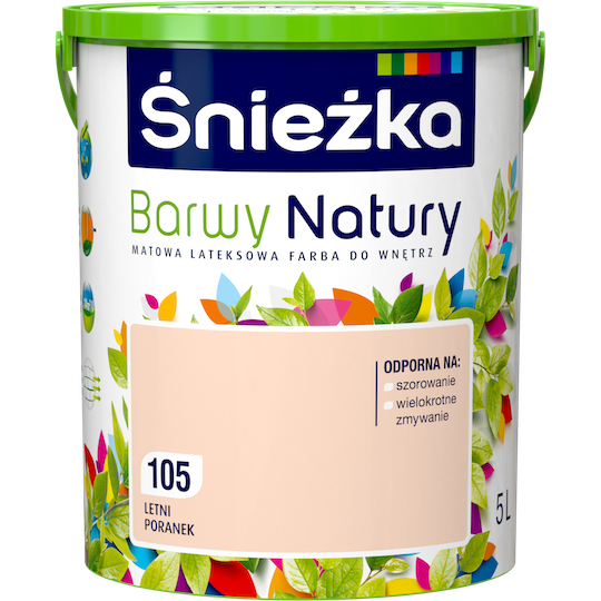 

Матовая латексная краска для интерьеров Sniezka Barwy Natury 105Т Пудровый беж ЛЕТНЕЕ УТРО 5л