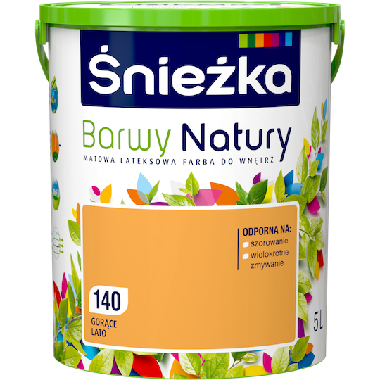 

Матовая латексная краска для интерьеров Sniezka Barwy Natury 140Т Тёмно-Жёлтый ЖАРКОЕ ЛЕТО 5л