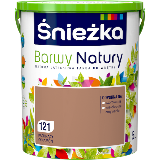 

Матовая латексная краска для интерьеров Sniezka Barwy Natury 121Т Корица АРОМАТНАЯ КОРИЦА 5л