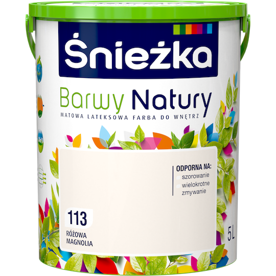 

Матовая латексная краска для интерьеровSniezka Barwy Natury 113Т Кремовый РОЗОВАЯ МАГНОЛИЯ 5л