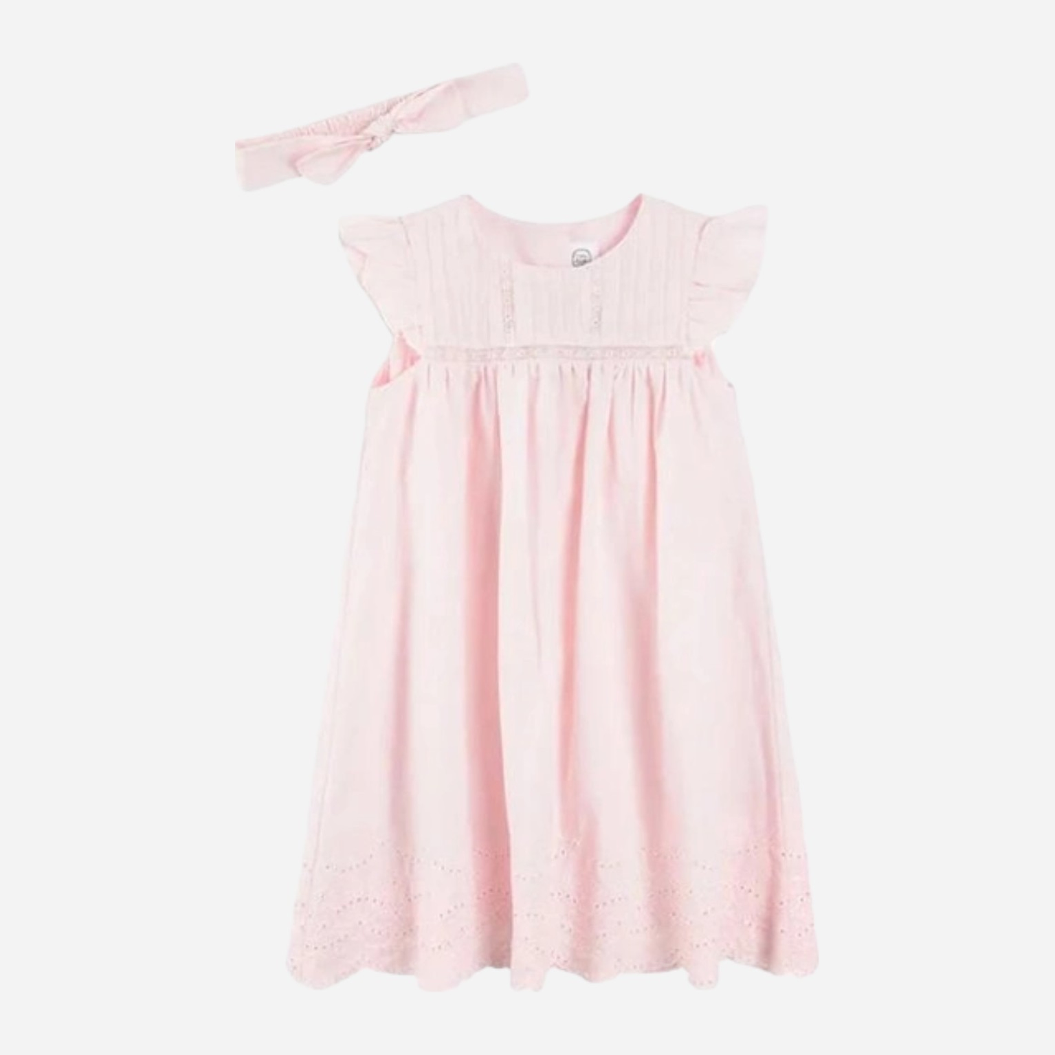 Акція на Дитяча літня сукня для дівчинки + пов'язка Cool Club CCG2403543-00 92 см Світло-рожева від Rozetka