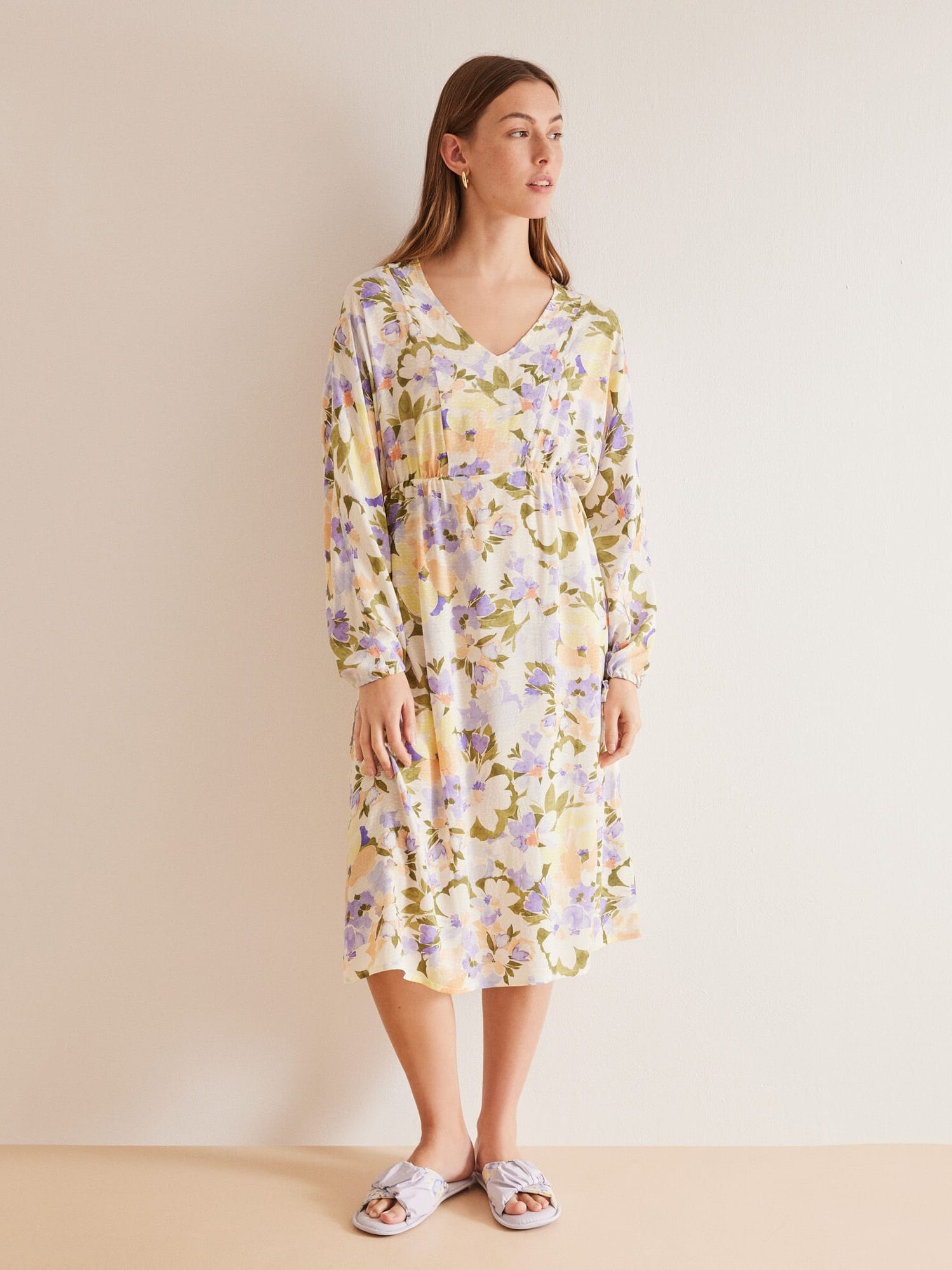 Акція на Сукня міді вільного крою жіноча літня Women'Secret Df Flower Dress Fr 4367473 M Різнокольорова від Rozetka