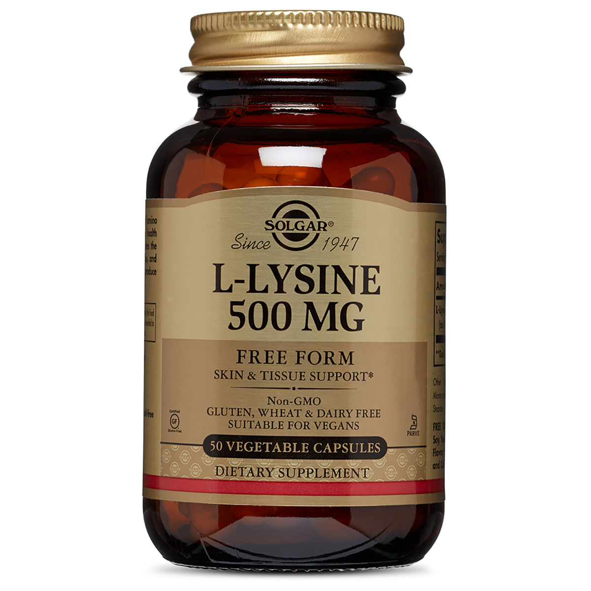 

Аминокислоты Solgar L-Лизин L-Lysine 500 мг 50 вегетарианских капсул