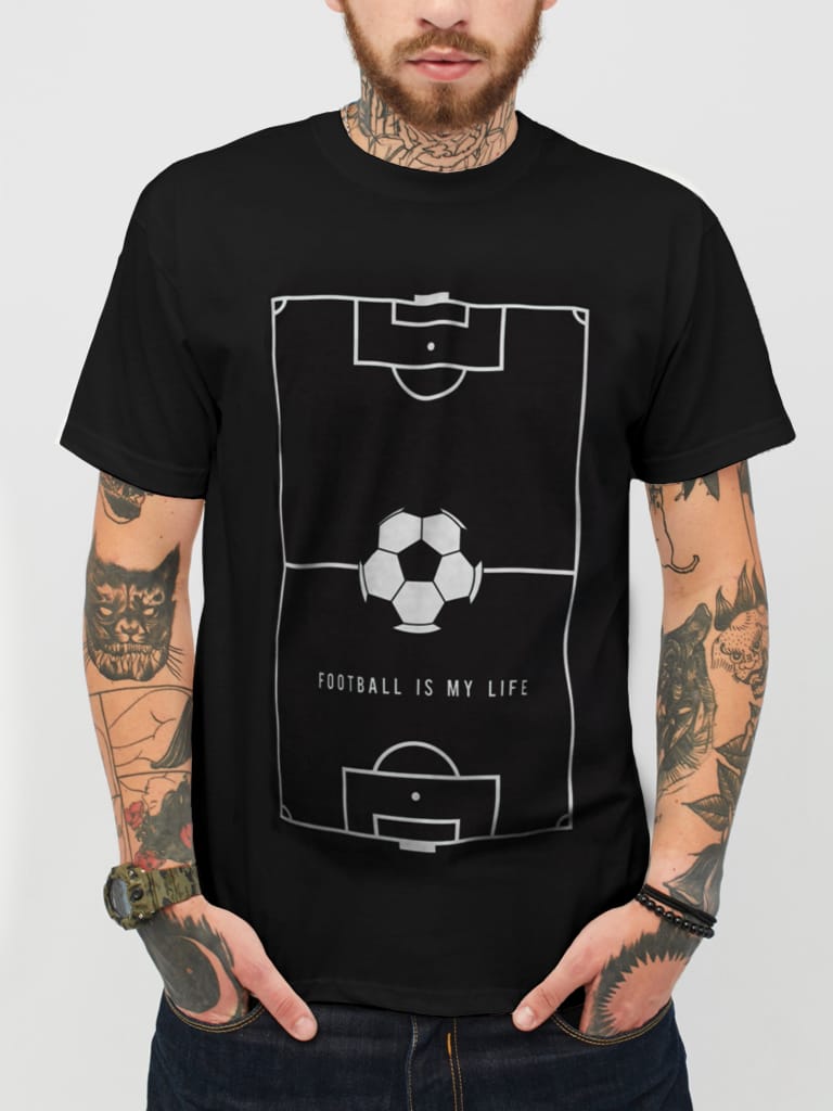 Акція на Футболка бавовняна довга чоловіча Love&Live Football is my life LLP04495 2XL Чорна від Rozetka