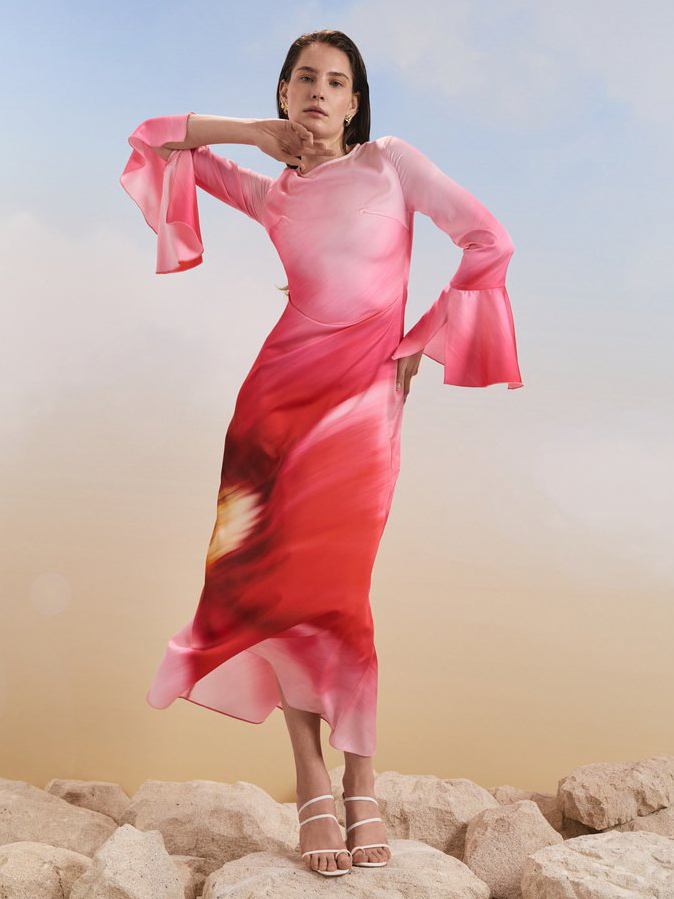 Акція на Сукня вечірня довга жіноча Gepur 46041 M Рожева від Rozetka